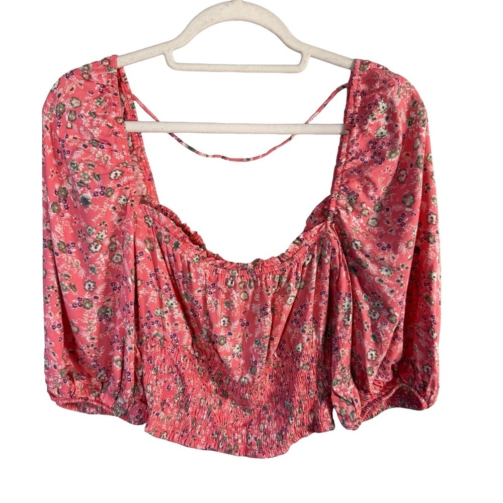 AFRM Floral Blouse in Pink and White Size M Boho Cottagecore Festival Romantic